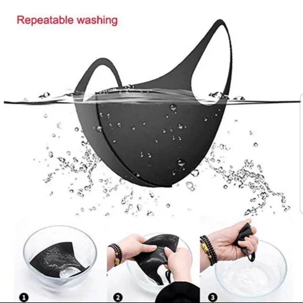 Black Reusable Fashion Face Cover - Picture 1 of 8
